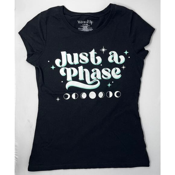 Wound Up Just a Phase Women's Cut Tshirt Pre-Owned great condition Moon Phase - Picture 1 of 5